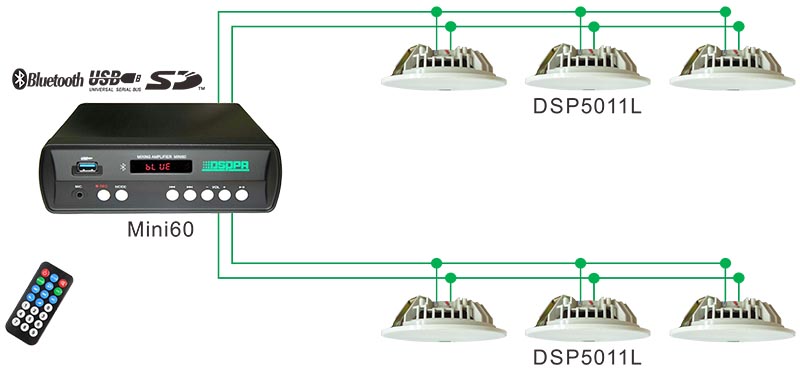 DSP5011L 6W 6.5 pouces Haut-parleur de plafond sans cadre (8Ω)