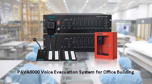 PAVA8000 Système d'évacuation vocale pour l'immeuble de bureaux