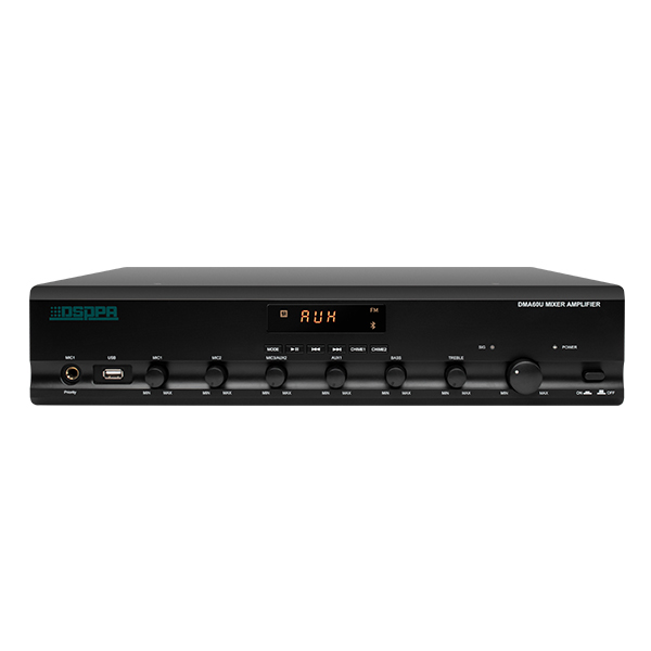 Amplificateur de mixage numérique DMA60U 60W avec USB /Bluetooth /FM/Chime/Sirène/4 Mic (avec PP et DC24V)