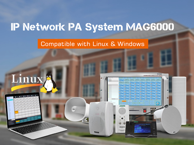 Système de PA réseau IP MAG6000 compatible avec Linux et Windows