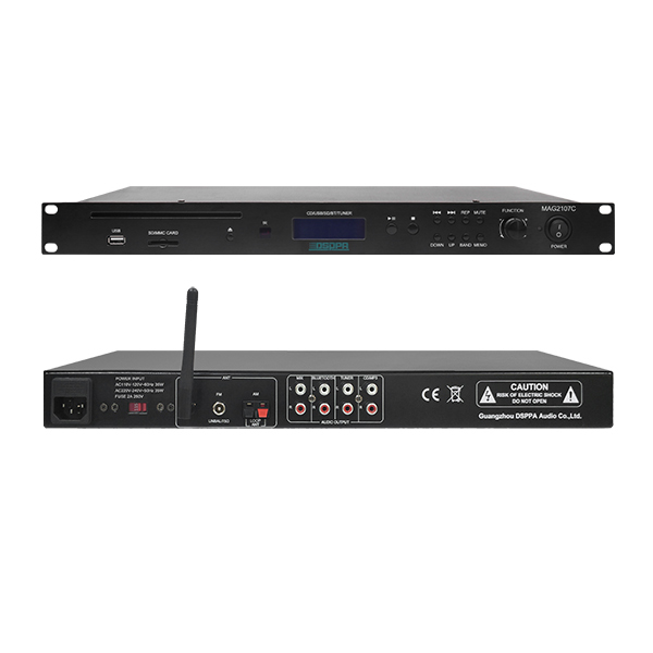 Lecteur multimédia multicanal MAG2107C avec CD/USB/FM/Bluetooth 1U